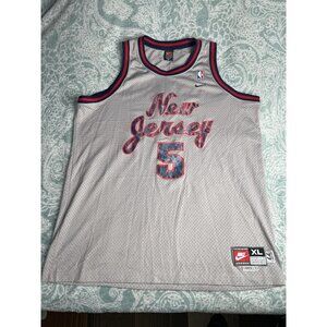 Jason Kidd # 5 Nike New Jersey Nets Men NBA Gray Rewind 77 L+2 Basketball VTG XL